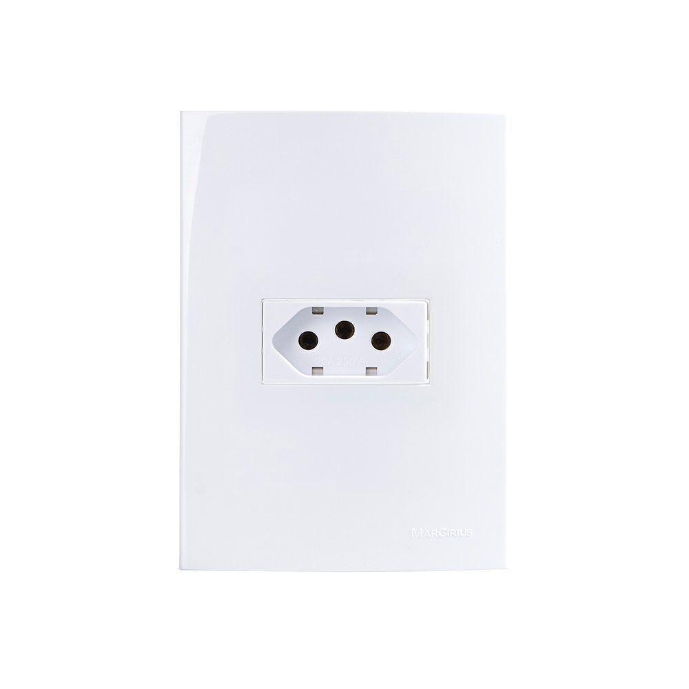 Tomada Margirius Sleek 2p+t 20a Com Placa 4x2 Branca - 1