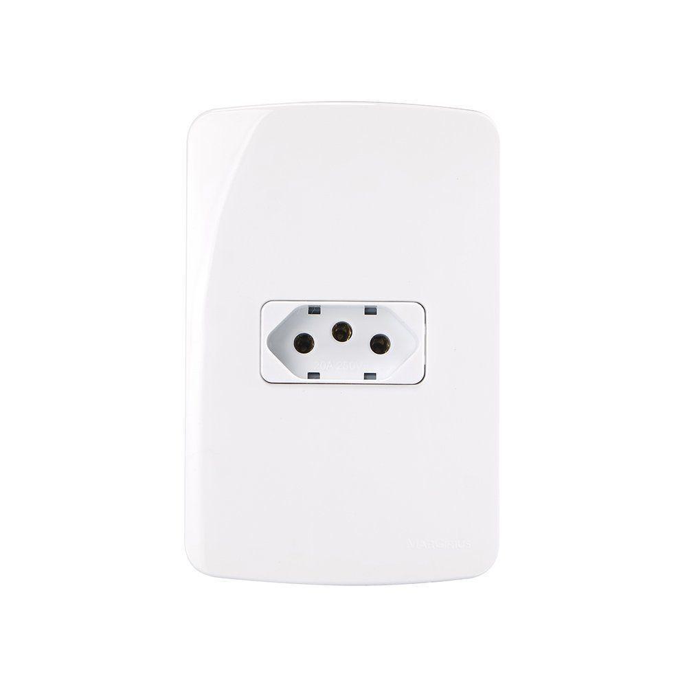 Tomada Margirius B3 2p+t 20a Com Placa 4x2 Branca - 1