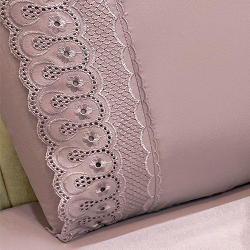 Jogo De Cama Lençol King D Mais 4 Peças - Rosê - 100% Poliéster - 3