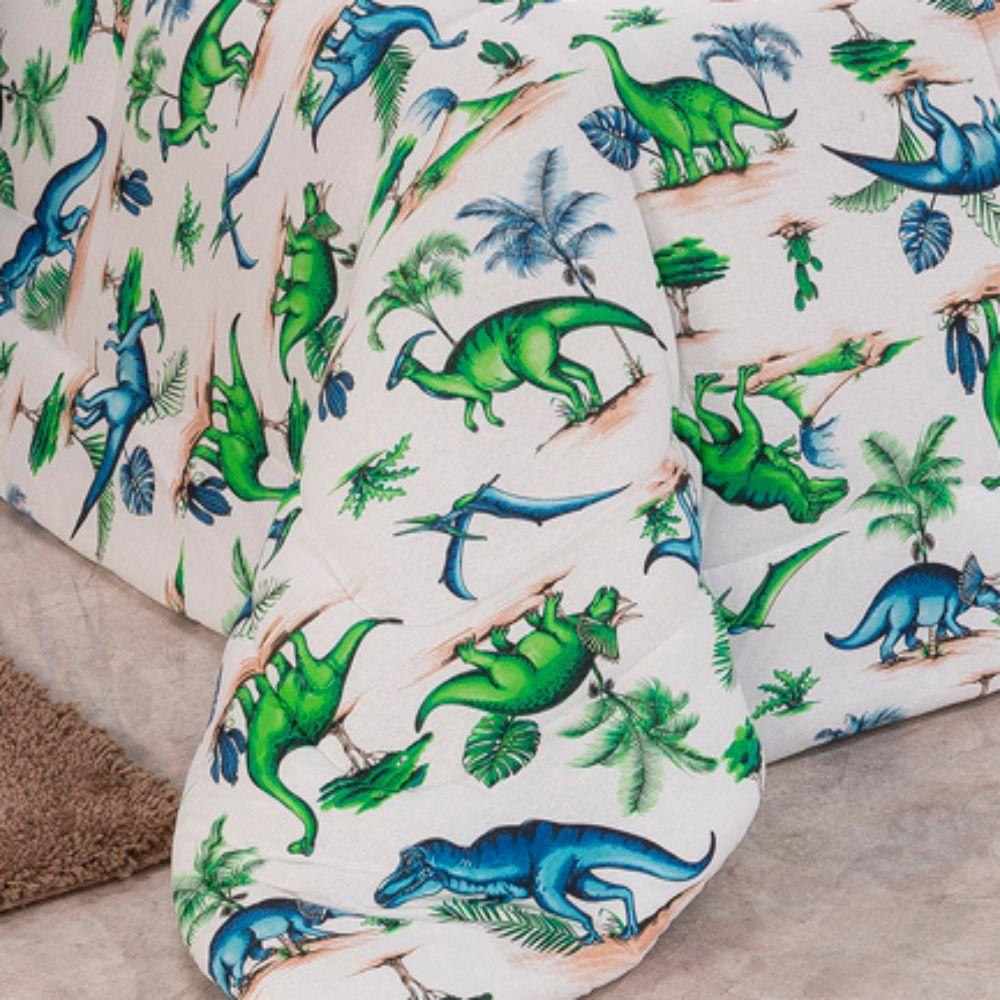 Edredom Mimos Solteiro Dupla Face Malha Manta Soft Dinossauro - 100% Algodão - 3