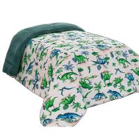 Edredom Mimos Solteiro Dupla Face Malha Manta Soft Dinossauro - 100% Algodão - 1