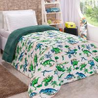 Edredom Mimos Solteiro Dupla Face Malha Manta Soft Dinossauro - 100% Algodão - 2