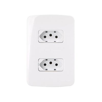 Tomada Dupla Margirius B3 2p+t 10a Com Placa 4x2 Branca
