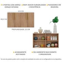 Aparador Buffet 4 Portas Viena V3604 Rustic/Natural Rustic/Natural - 6