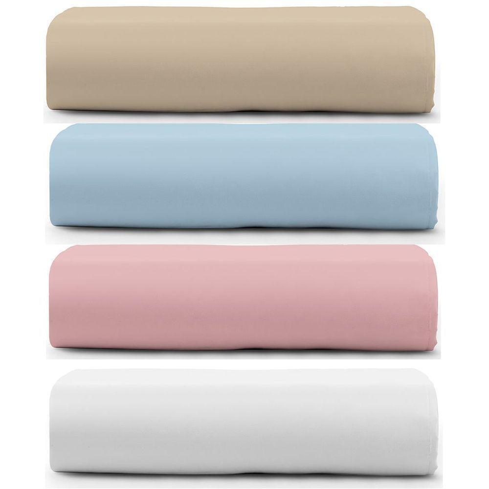 Kit Lençol Casal Cintilante Sem Elástico 4 Unidades - Varias Cores - 100% Algodão - 1