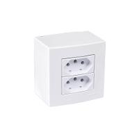 Caixa De Sobrepor 75x75 Com Tomada Dupla Margirius Sleek 2p+t 10a Branca - 1