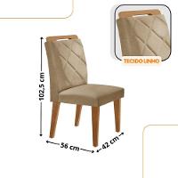 Mesa Diane 180cm Mdf Vidro E 6 Cadeiras Melissa Turim 07/off/naturale/serig. Off Com Vidro - 3