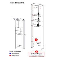 Armário Banheiro para Vaso Sanitário 2 Portas Aspen - 5