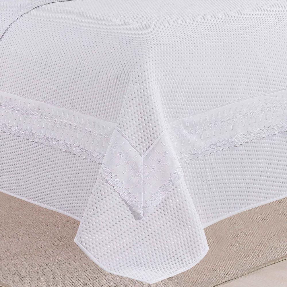 Kit Cobre Leito Colcha Jovial King Dupla Face 3 Peças - Branco - 100% Poliéster - 3