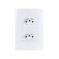 Tomada Dupla Margirius Sleek 2p+t 10a Com Placa 4x2 Branca - 1