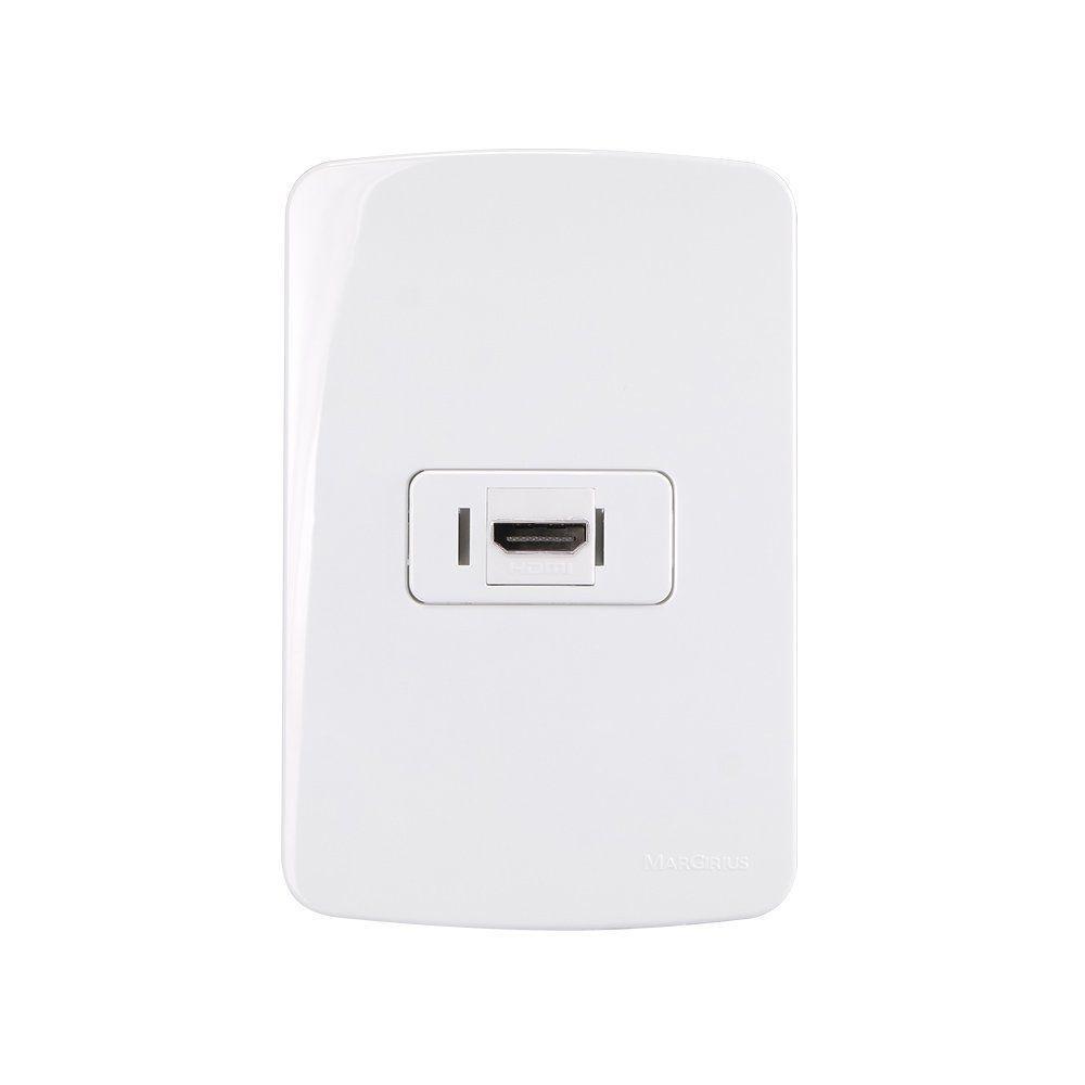 Tomada Hdmi Margirius B3 Com Placa 4x2 Branca Branco - 1