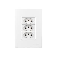 Tomada Tripla Margirius Sleek 2p+t 20a Com Placa 4x2 Branca - 1