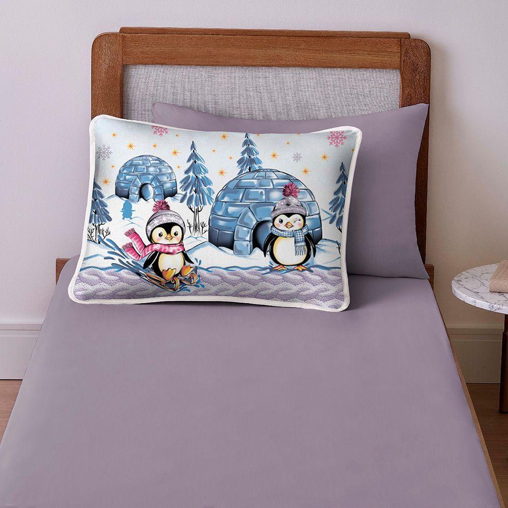 Kit Coordenado Edredom Com Lençol Solteiro Mymo - Pinguim - 100% Algodão - 3