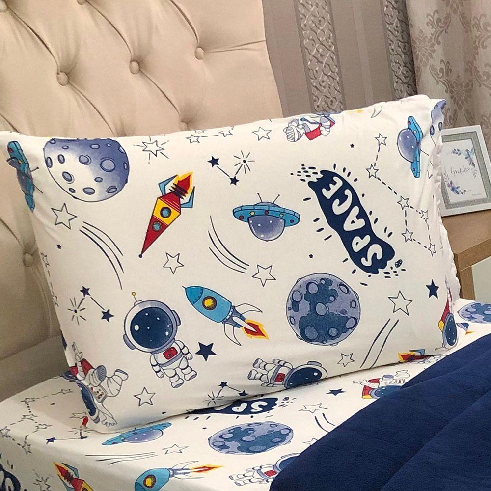 Edredom Mimos Solteiro Dupla Face Malha Manta Soft Astronauta - 100% Algodão - 3