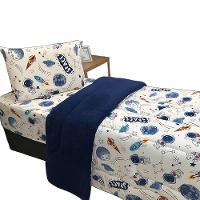 Edredom Mimos Solteiro Dupla Face Malha Manta Soft Astronauta - 100% Algodão - 1