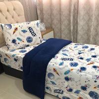 Edredom Mimos Solteiro Dupla Face Malha Manta Soft Astronauta - 100% Algodão - 2