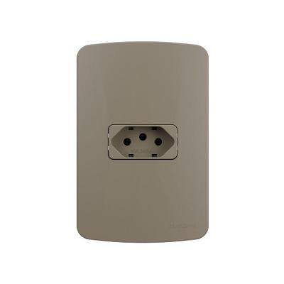 Tomada Margirius B3 Colors 2p+t 10a Com Placa 4x2 Argila