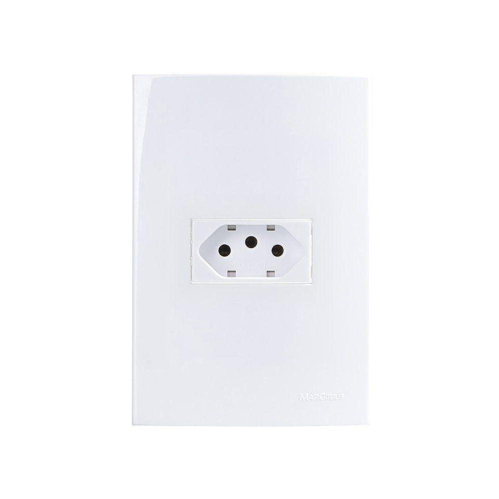 Tomada Margirius Sleek 2p+t 10a Com Placa 4x2 Branca - 1