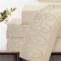 Jogo De Cama Lençol Casal Desirre 4 Peças - Palha - 100% Poliéster - 5