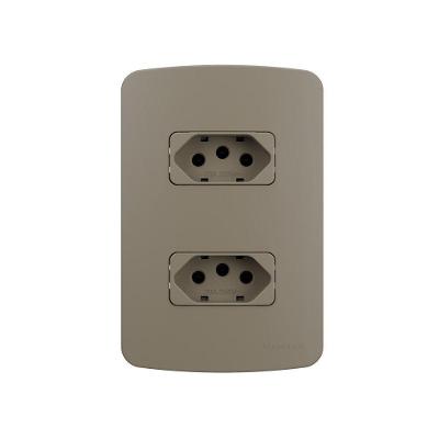 Tomada Dupla Margirius B3 Colors 2p+t 20a Com Placa 4x2 Argila