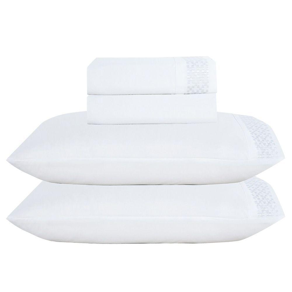 Jogo De Cama Lençol Casal Eclipse 4 Peças - Branco - 100% Poliéster - 1