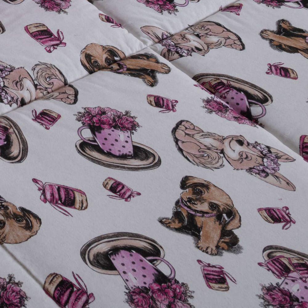 Edredom Mimos Solteiro Dupla Face Malha Manta Soft Cachorro - 100% Algodão - 4