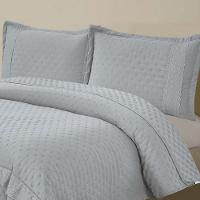 Kit Cobre Leito E Lençol King Melody Dupla Face 7 Peças - Cinza - 100% Poliéster - 3