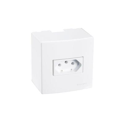 Caixa De Sobrepor 75x75 Com Tomada Margirius Sleek 2p+t 10a Branca