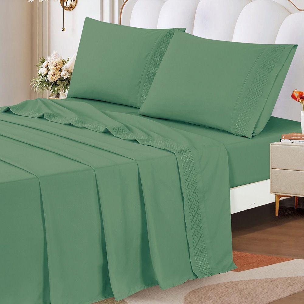 Jogo De Cama Lençol King Eclipse 4 Peças - Esmeralda - 100% Poliéster - 2