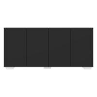 Aparador Buffet 4 Portas Com Pés Quadrados Veneza Multimóveis V3557 Preto/Branco Preto/Branco - 3