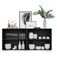Aparador Buffet 4 Portas Com Pés Quadrados Veneza Multimóveis V3557 Preto/Branco Preto/Branco