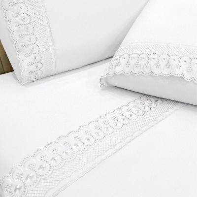 Jogo De Cama Lençol Casal D Mais 4 Peças - Branco - 100% Poliéster