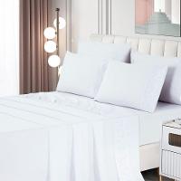 Jogo De Cama Lençol Queen Top Line 4 Peças - Branco - 100% Poliéster - 3