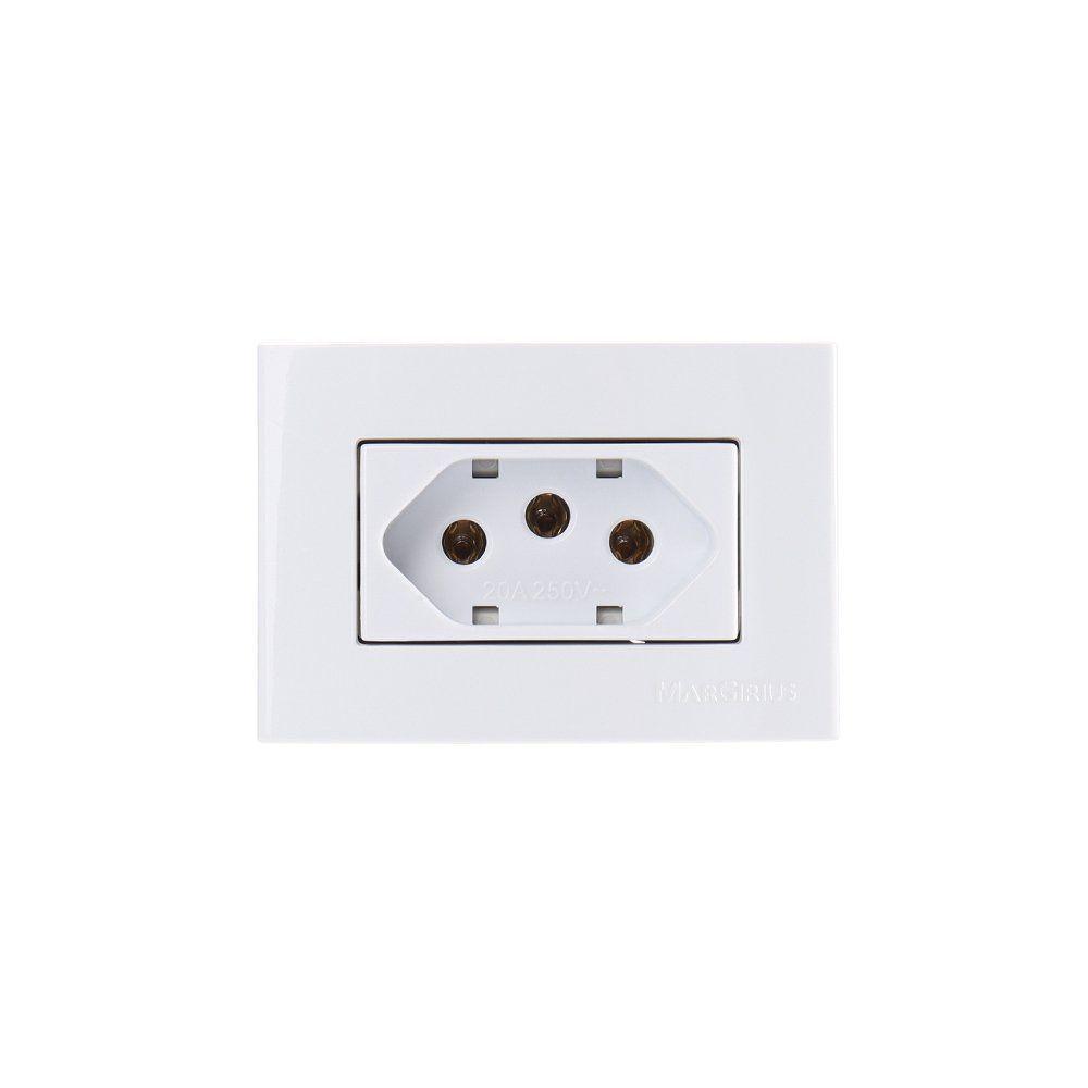 Placa Para Móveis 65x45 Com Tomada Margirius Sleek 2p+t 20a Branca - 1