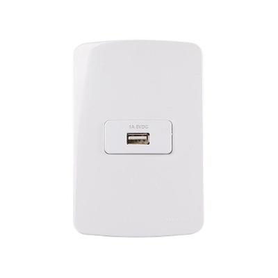 Tomada Carregador Usb-a Margirius B3 1a 5w Com Placa 4x2 Branca
