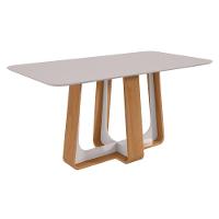 Mesa De Jantar Retangular 6 Lugares 170 Tampo Mdf/vidro Easy Pop Amendoa/off White - 2