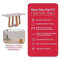 Mesa De Jantar Retangular 6 Lugares 170 Tampo Mdf/vidro Easy Pop Amendoa/off White - 7