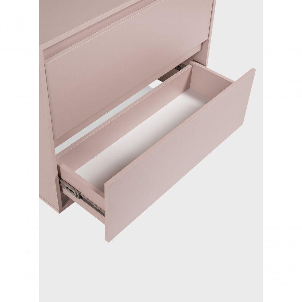 Gabinete Para Banheiro Com Cuba E Espelheira Organica 80cm Mdf Rosa Dubai - On Móveis - 10
