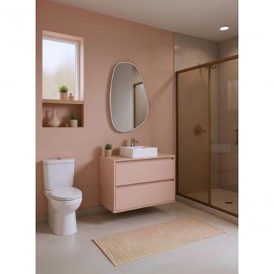 Gabinete Para Banheiro Com Cuba E Espelheira Organica 80cm Mdf Rosa Dubai - On Móveis