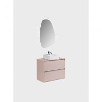 Gabinete Para Banheiro Com Cuba E Espelheira Organica 80cm Mdf Rosa Dubai - On Móveis - 5