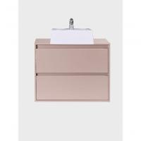 Gabinete Para Banheiro Com Cuba E Espelheira Organica 80cm Mdf Rosa Dubai - On Móveis - 6