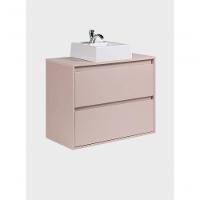 Gabinete Para Banheiro Com Cuba E Espelheira Organica 80cm Mdf Rosa Dubai - On Móveis - 7