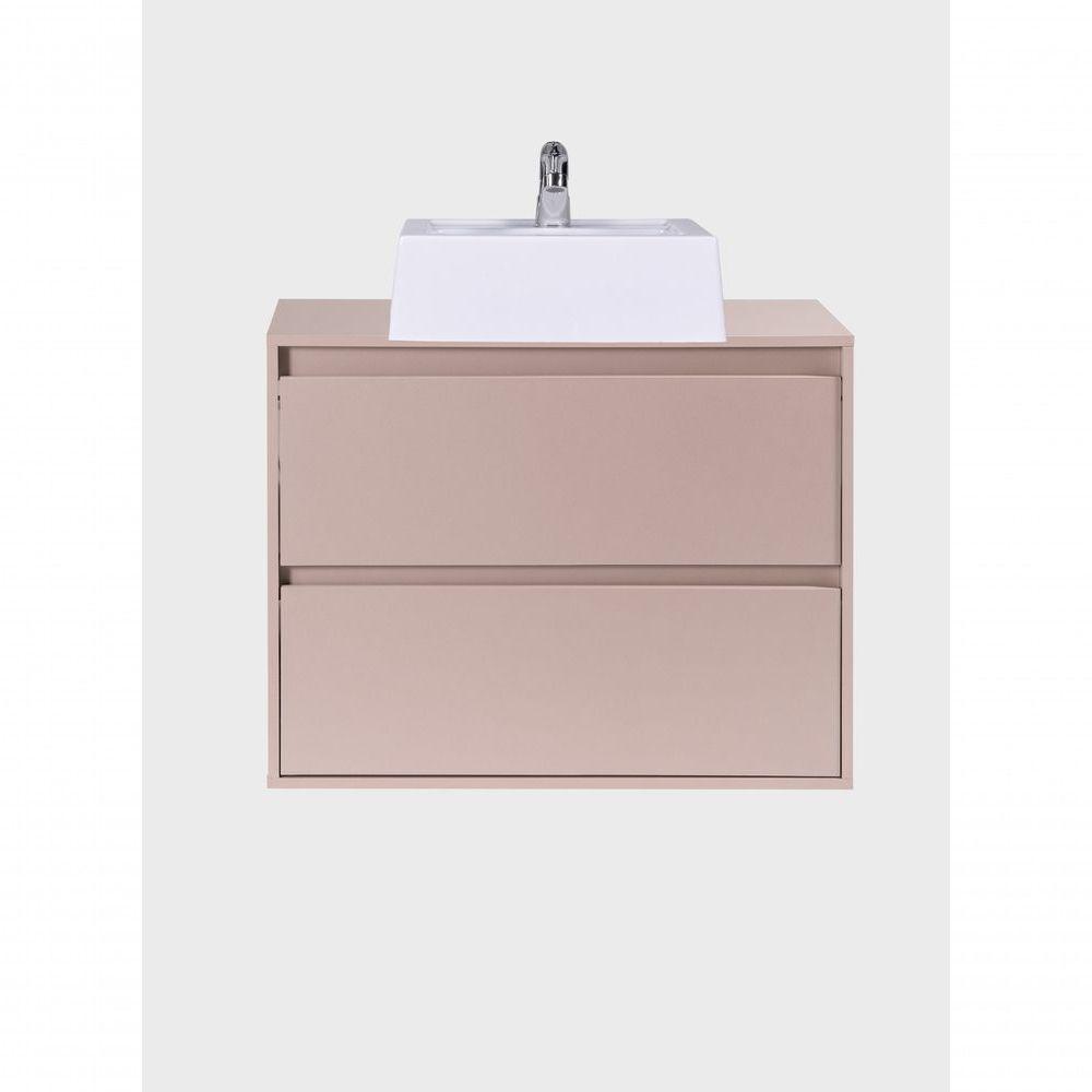 Gabinete Para Banheiro Com Cuba E Espelho Redondo 80cm Mdf Rosa Dubai - On Móveis - 6
