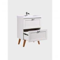 Gabinete Para Banheiro Com Cuba E Armario 60cm Retro Mdf Branco Milano - On Móveis - 8