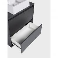 Gabinete Para Banheiro Com Cuba E Espelho Redondo 60cm Mdf Grafite Dubai - On Móveis - 10