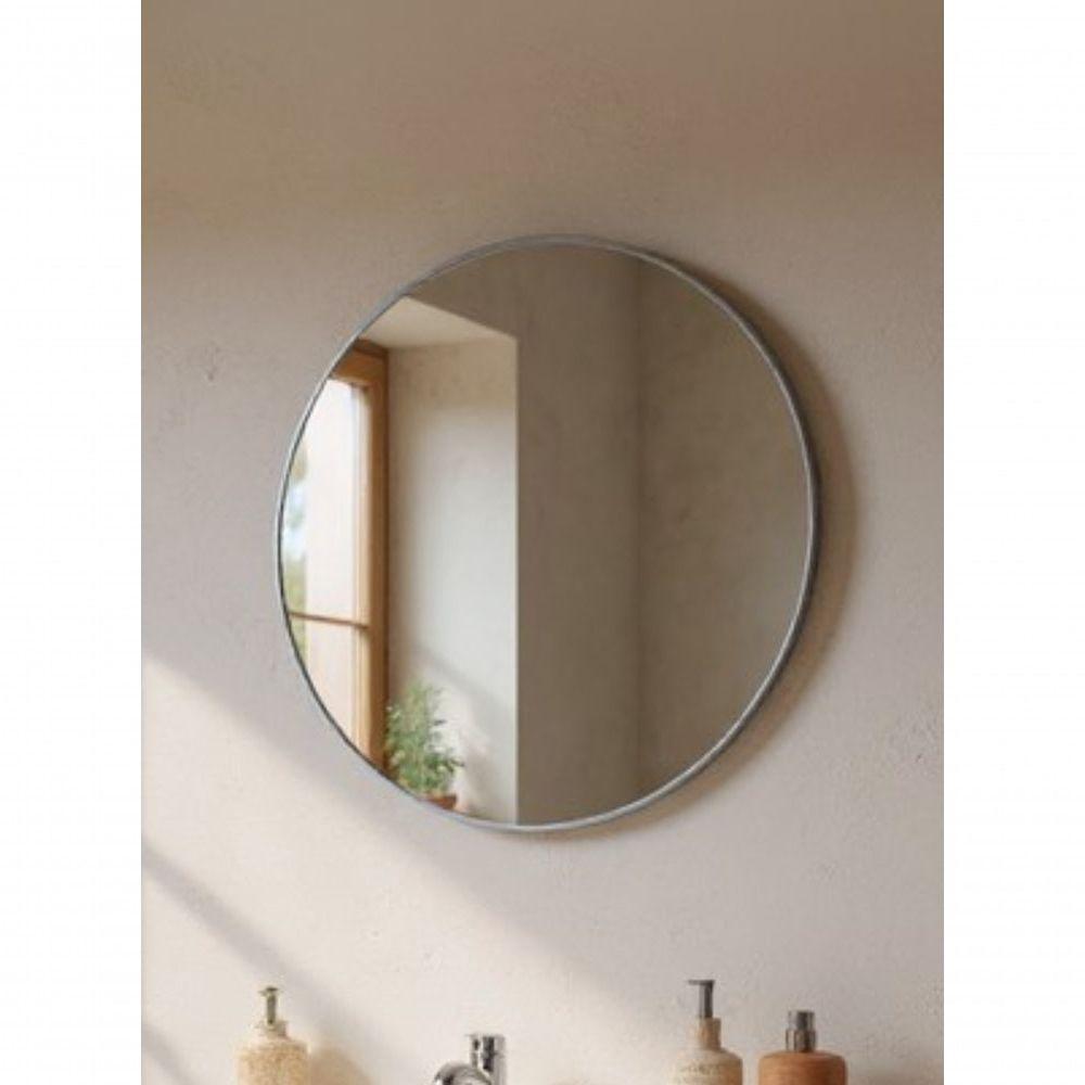 Gabinete Para Banheiro Com Cuba E Espelho Redondo 60cm Retro Mdf Branco Milano - On Móveis - 10