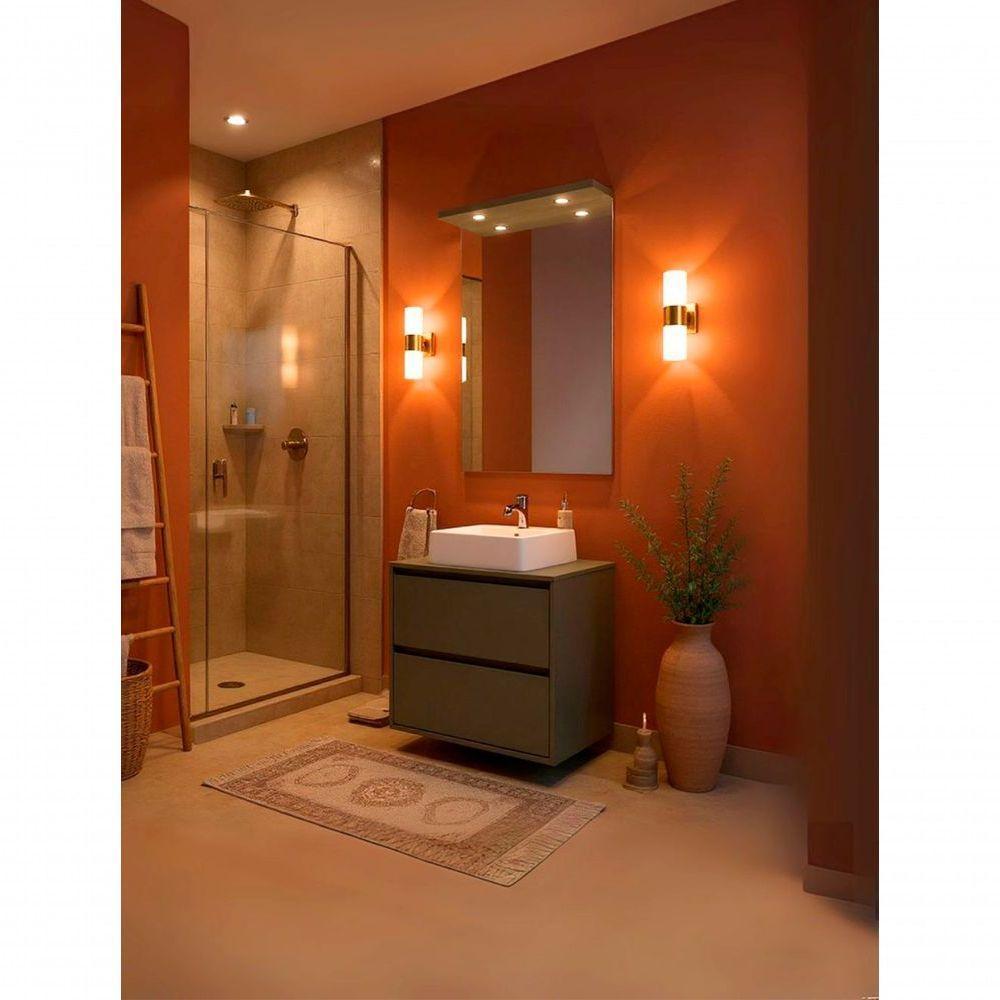 Gabinete Para Banheiro Com Cuba E Espelheira Com Led 60cm Mdf Verde Dubai - On Móveis - 4