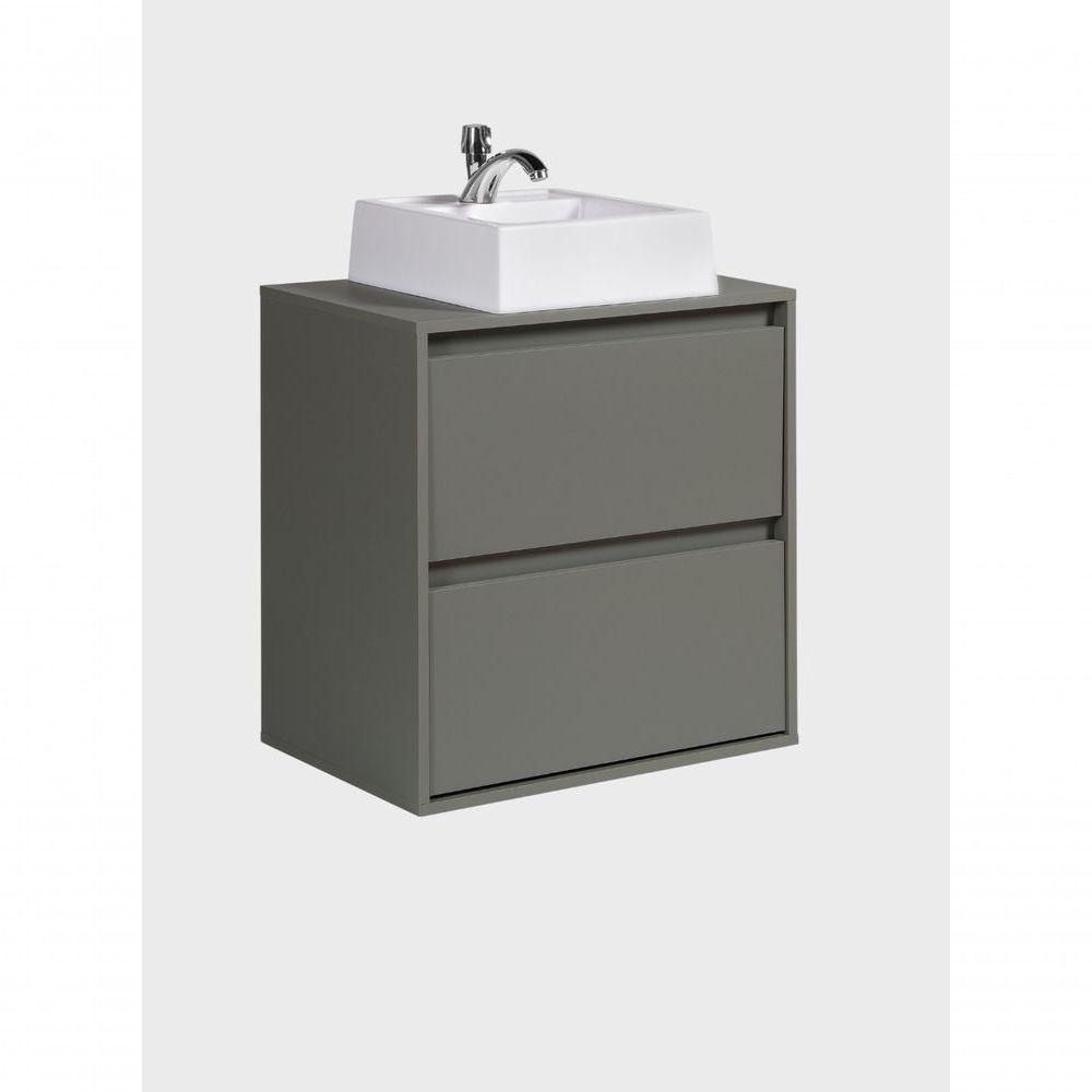 Gabinete Para Banheiro Com Cuba E Espelheira Com Led 60cm Mdf Verde Dubai - On Móveis - 10