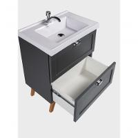 Gabinete Para Banheiro Com Cuba E Armario 60cm Retro Mdf Grafite Milano - On Móveis - 10