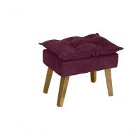 Puff Banqueta Decorativa Glamour Opala Com Pés Quadrado Vinho - 1